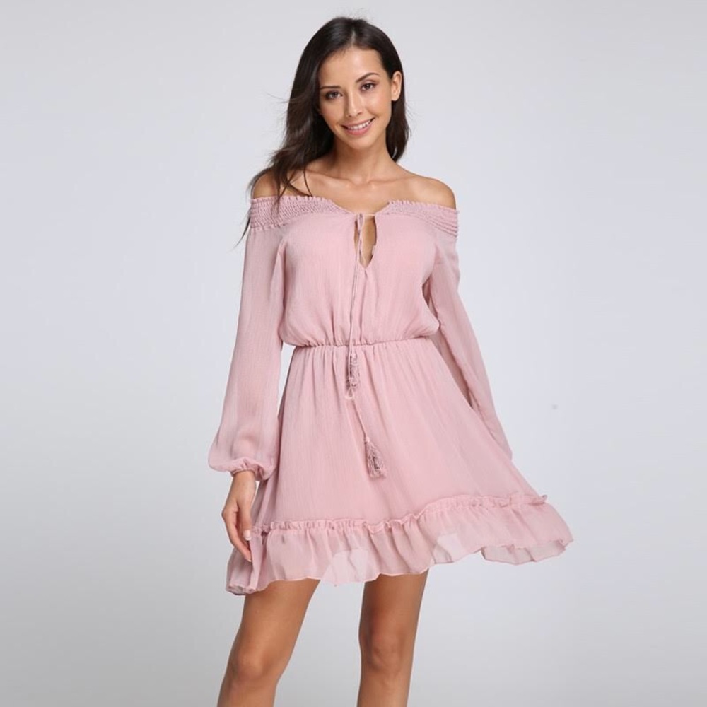 Rose off the shoulder dress
